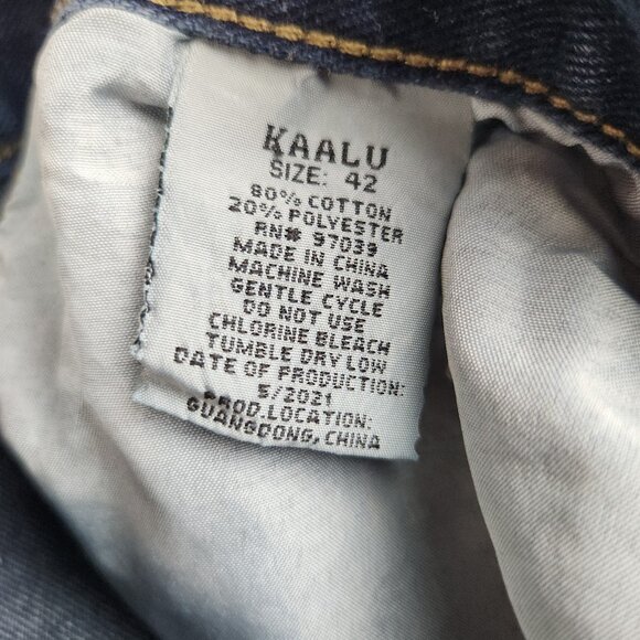 Men's Slim Straight Leg Moto Jeans Size 42 Stretch Biker Articulated Knees Kaalu - Picture 3 of 10